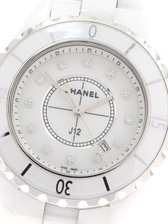 CHANEL J12 H1628 White ceramic 12P diamond white Dial Quartz Ladies Watch_960598 main image 6